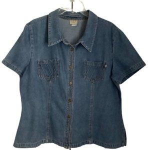 R&R SHORT SLEEVE DENIM SHIRT SIZE 18